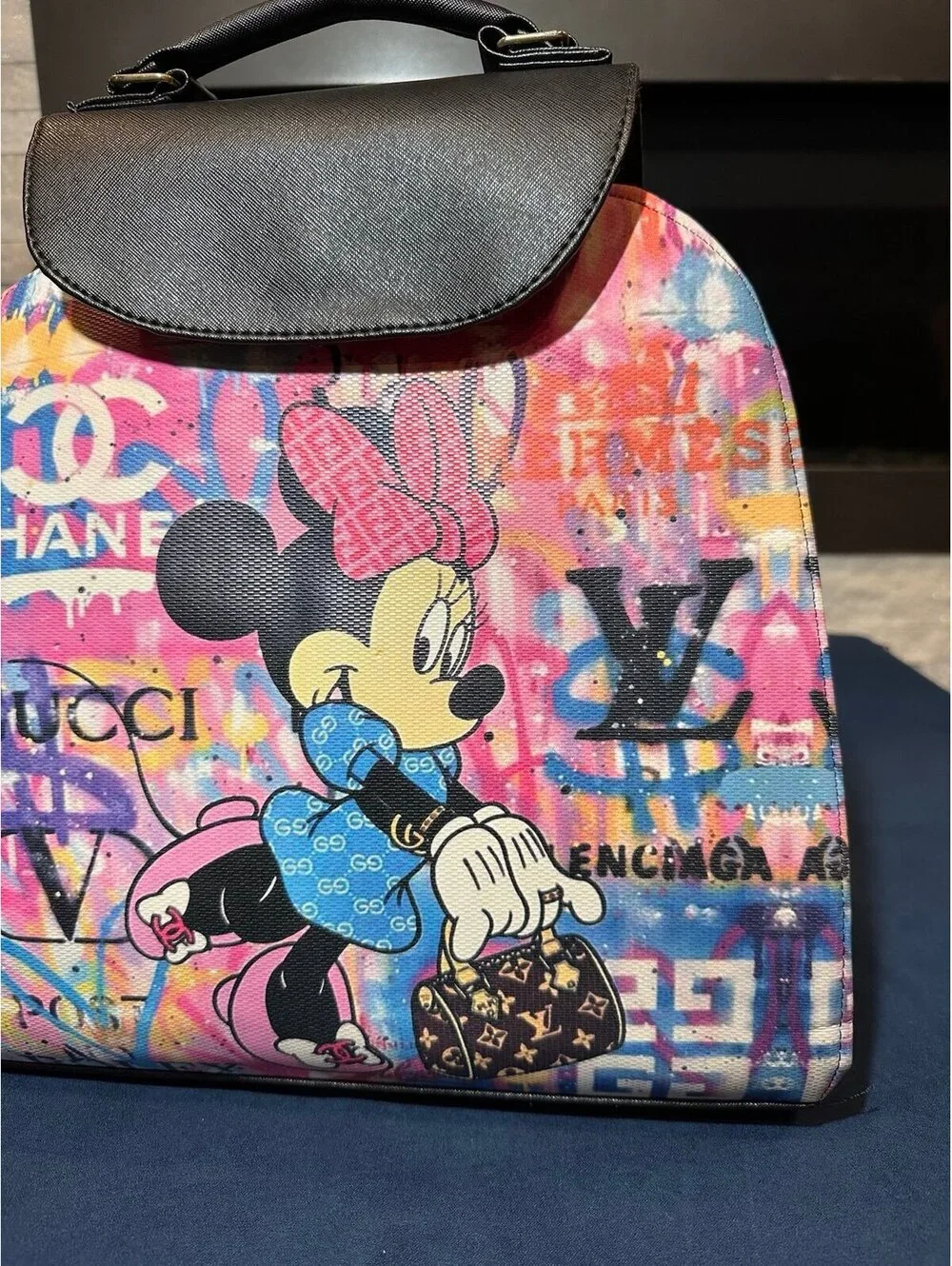 Minnie Mouse Graffiti Print Designer like Backpack/Bag